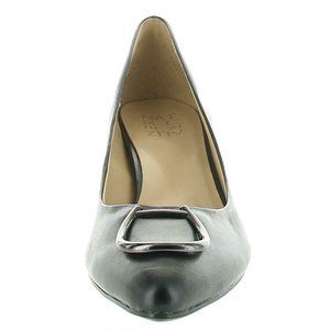 Naturalizer Women's Caprice Leather Block Heel Pumps Black 7 Medium (B,M)